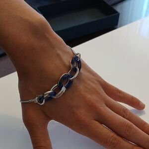Silver and Blue Chain Bracelet NWT